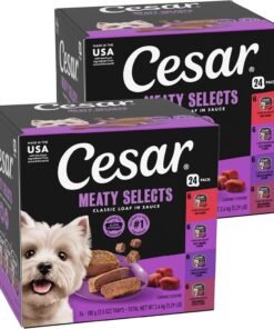 cesar wet dog food classic loaf in sauce grilled chicken, filet mignon, porterhouse steak, beef, chicken & liver and turkey variety pack 3.5 oz.