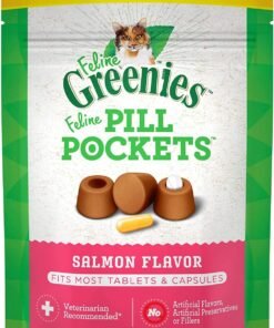 greenies feline pill pockets for cats natural soft cat treats, chicken flavor, 1.6 oz. pouch (45 treats)