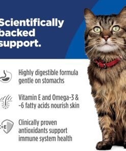 hill's science diet adult sensitive stomach & skin dry cat food, chicken & rice, 7 lb. bag