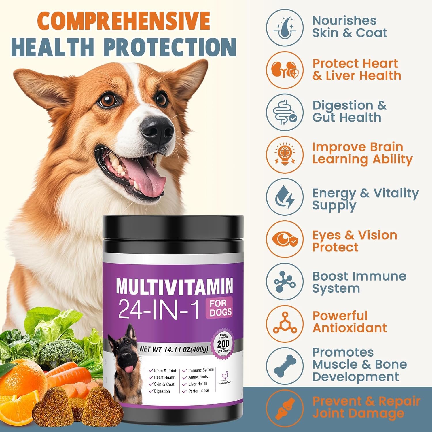 zesty paws dog multivitamin, chewable dog vitamins and supplements for hip & joints, skin & coat, omega 3 fish oil for dogs senior & puppy multivitamin chicken 90ct zesty paws dog multivitamin, chewable dog vitamins and supplements for hip & joints, skin & coat, omega 3 fish oil for dogs senior & puppy multivitamin chicken 90ct