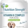 Vitamin K for Dogs - K1 & K2 (MK4 + MK7) + Vitamin D3 for Bone Health, Heart Support & Calcium Absorption - Advanced Formula for Strong Joints, Muscle & Immune Support - 120 Tablets zesty paws dog multivitamin, chewable dog vitamins and supplements for hip & joints, skin & coat, omega 3 fish oil for dogs senior & puppy multivitamin chicken 90ct