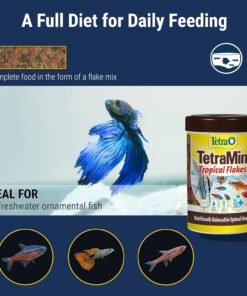tetra goldfish flakes, nutritionally balanced diet for aquarium fish, vitamin c enriched flakes, 7.06 oz