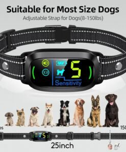 rabbitgoo dog harness no pull with 2 leash clips, adjustable soft padded, reflective oxford no choke pet vest with easy control handle for large dogs, black, l