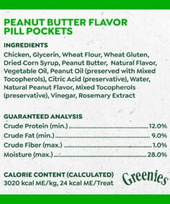 greenies pill pockets large dog treats | peanut butter (15.8 oz)