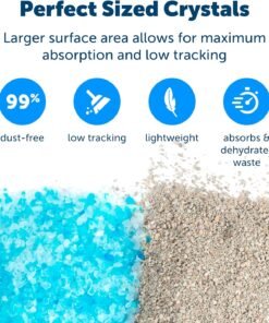 prettylitter health monitoring cat litter (unscented, non clumping) | lightweight & low tracking, color changing silica gel crystals, advanced odor control — 6 lbs, pack of 1 (up to 1 month supply)