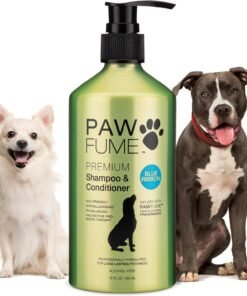 pawfume dog shampoo and conditioner, blue ribbon, 1 pack – nourish & detangle for a silky soft coat – probiotic, deep cleaning, ph balanced formula – puppy shampoo and conditioner for all breeds